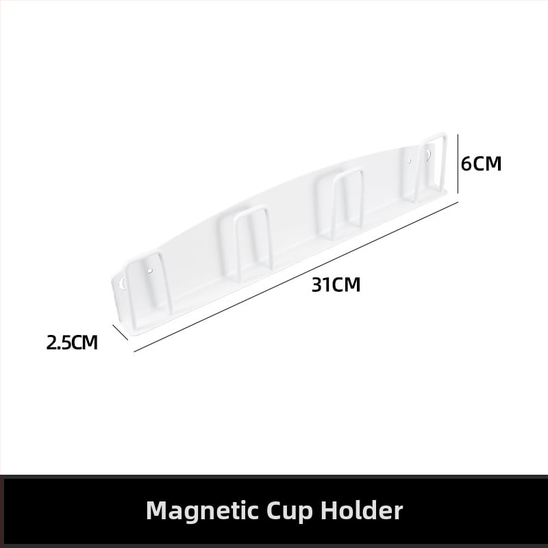 Hűtőszekrény mágneses tárolópolc oldalsó ajtóval – fém, falon szívó rögzítés, 1 réteg, lyukmentes, telepítés nélkül, konyha, fürdőszoba, nappali számára