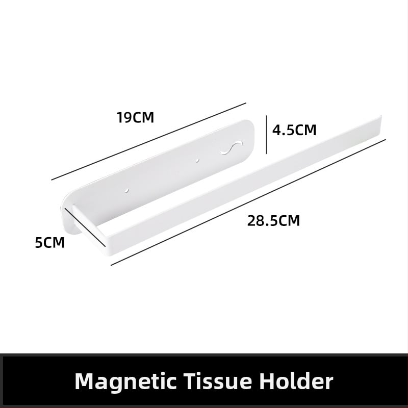 Hűtőszekrény mágneses tárolópolc oldalsó ajtóval – fém, falon szívó rögzítés, 1 réteg, lyukmentes, telepítés nélkül, konyha, fürdőszoba, nappali számára