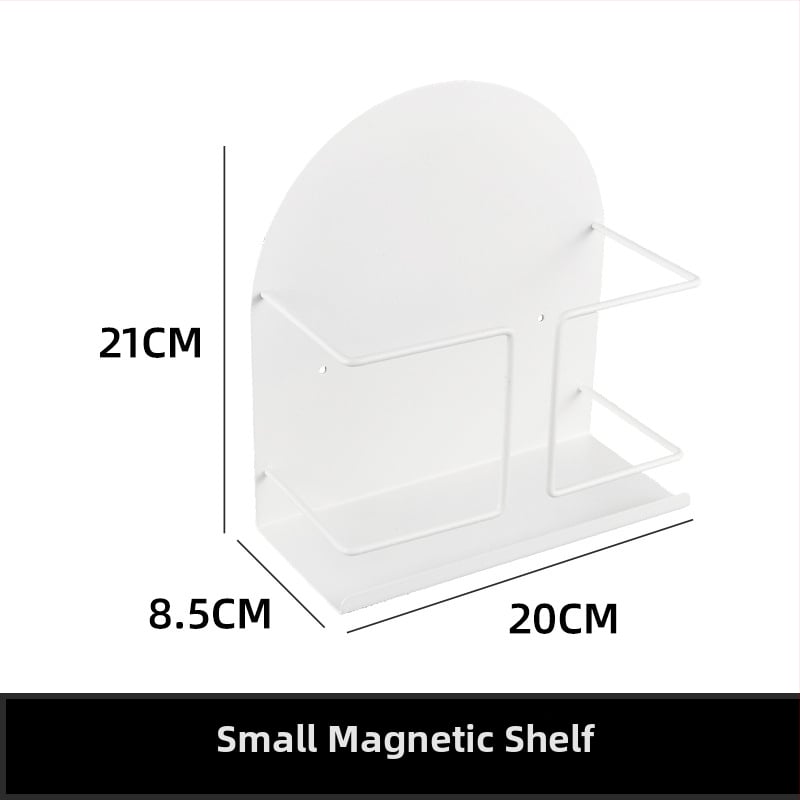 Hűtőszekrény mágneses tárolópolc oldalsó ajtóval – fém, falon szívó rögzítés, 1 réteg, lyukmentes, telepítés nélkül, konyha, fürdőszoba, nappali számára
