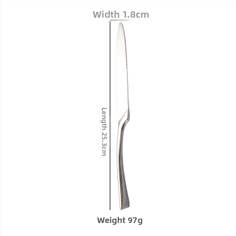 Japonský štýl vintage západných jedálenských príborov, sada z 201 nerezovej ocele, matný povrch, obsahuje steak nož, vidličku, lyžicu, kávovú lyžičku a ovocnú vidličku