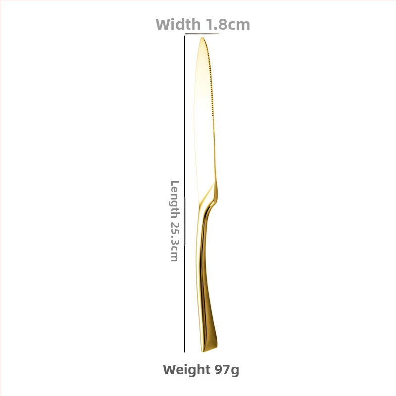 Japonský štýl vintage západných jedálenských príborov, sada z 201 nerezovej ocele, matný povrch, obsahuje steak nož, vidličku, lyžicu, kávovú lyžičku a ovocnú vidličku