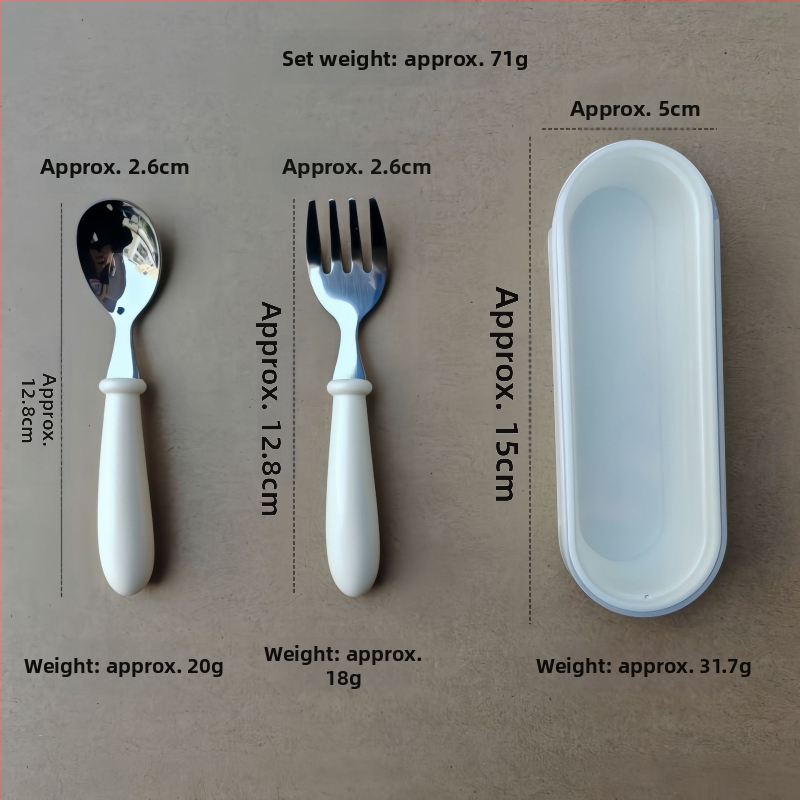 Detská súprava príborov z nerezovej ocele 304 s ABS rukoväťou, leštený zrkadlový povrch, ručne vyrobené, možnosť potlače loga