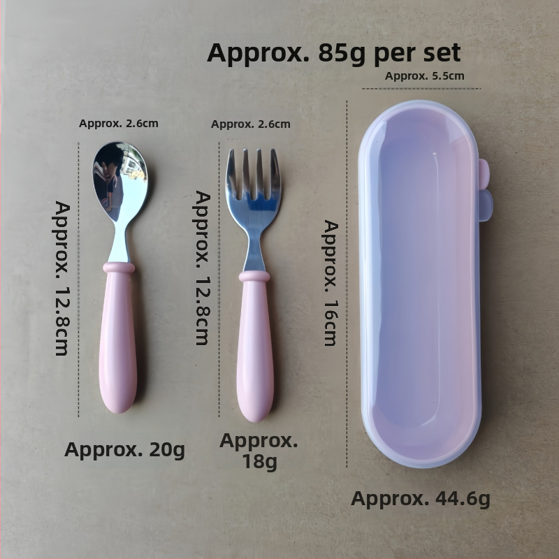 Detská súprava príborov z nerezovej ocele 304 s ABS rukoväťou, leštený zrkadlový povrch, ručne vyrobené, možnosť potlače loga