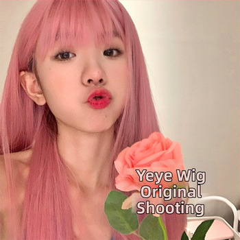 Paróka, hosszú egyenes haj Qi frufruval, hőálló rostok, élethű megjelenés