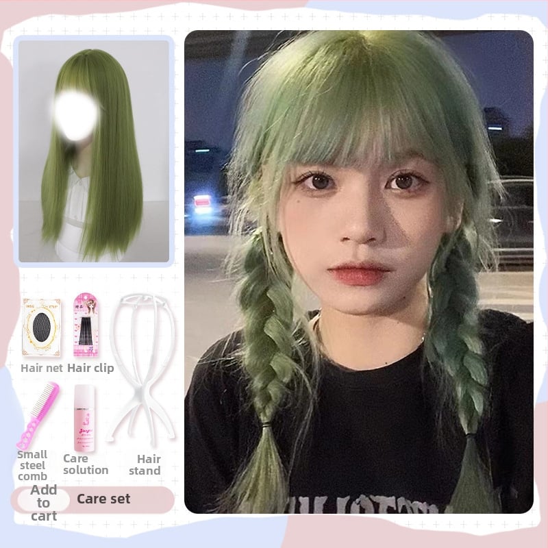 Paróka, hosszú egyenes haj Qi frufruval, hőálló rostok, élethű megjelenés