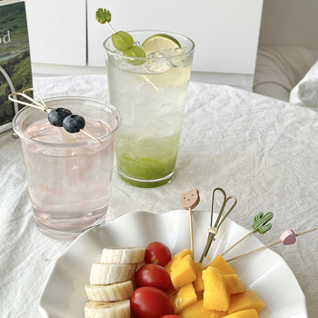 Bețișoare de fructe din bambus, de unică folosință, 100 bucăți, stil modern minimalist, șlefuit cu apă, calitate premium