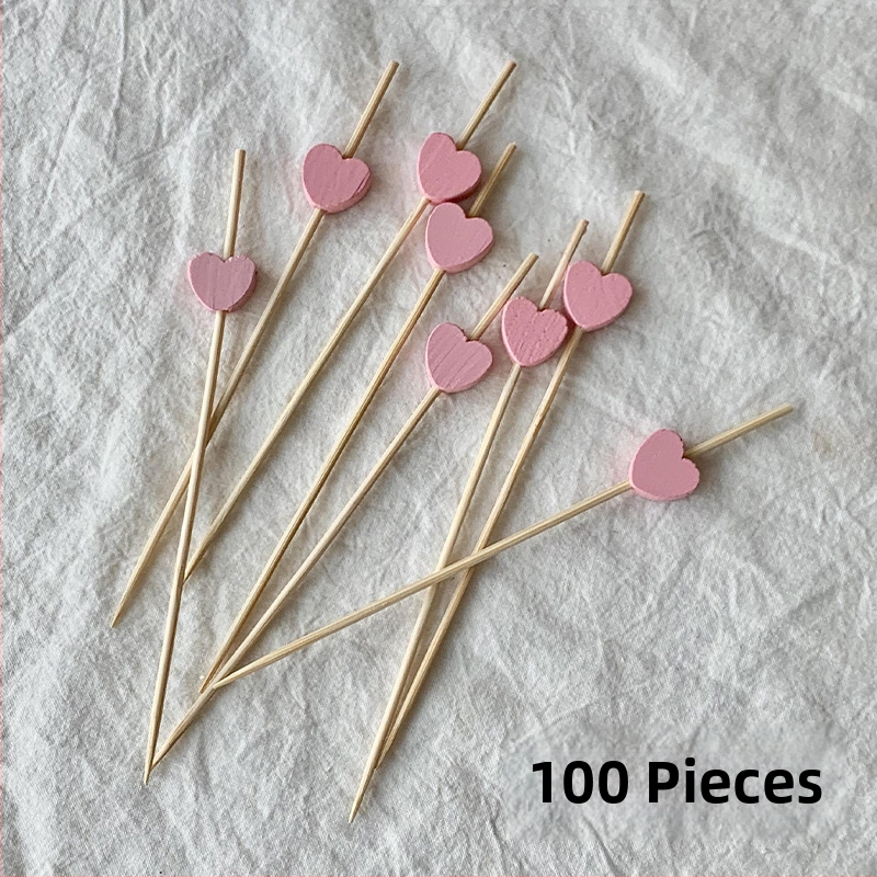 Jednorázové bambusové špáradlá na ovocie, 100 ks, moderný minimalistický štýl, vodou leštené, prémiová kvalita