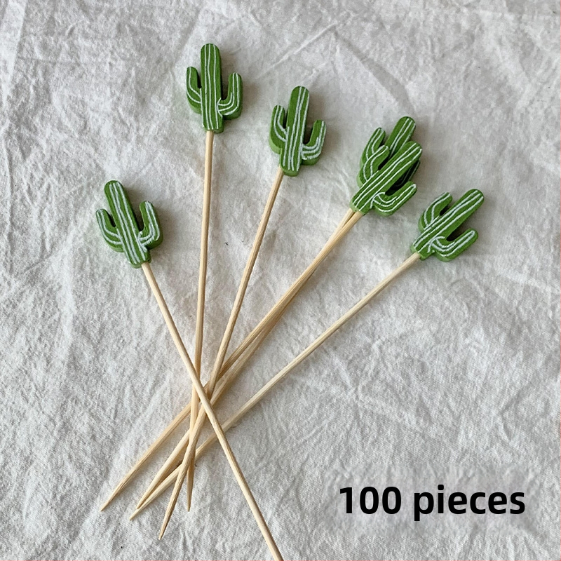 Jednorázové bambusové špáradlá na ovocie, 100 ks, moderný minimalistický štýl, vodou leštené, prémiová kvalita