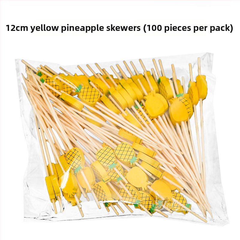 Jednorázové bambusové špáradlá na ovocie, 100 ks, moderný minimalistický štýl, vodou leštené, prémiová kvalita