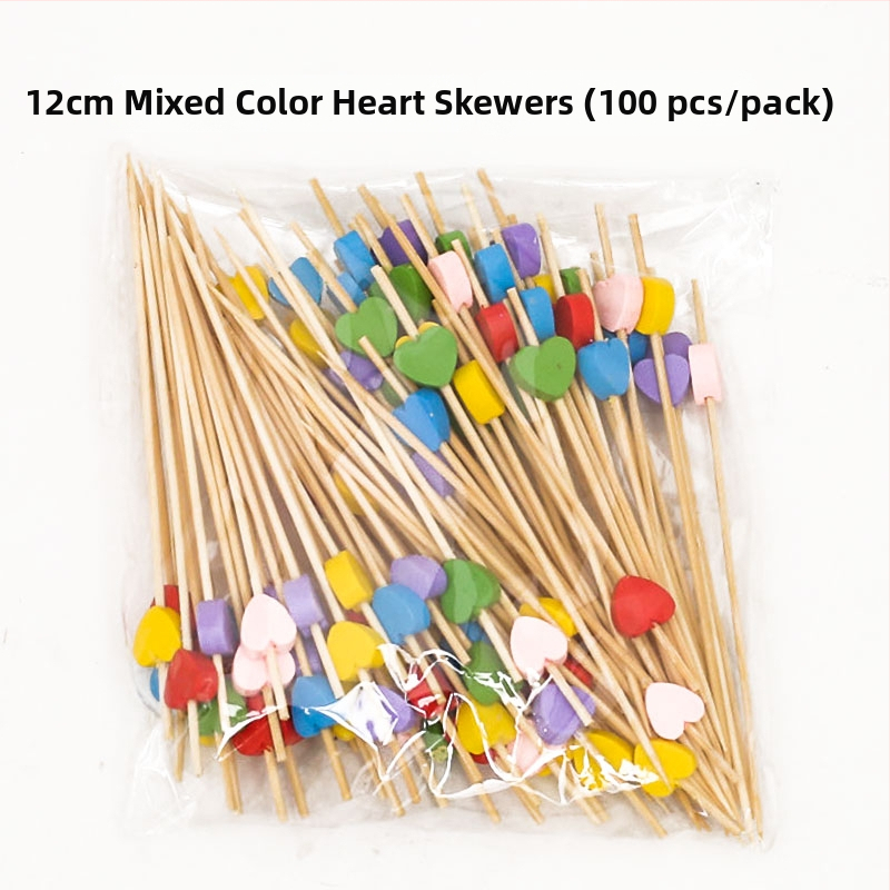 Jednorázové bambusové špáradlá na ovocie, 100 ks, moderný minimalistický štýl, vodou leštené, prémiová kvalita