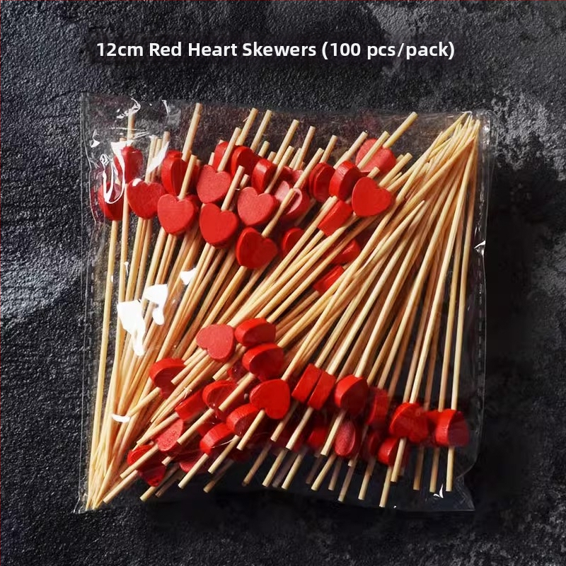 Jednorázové bambusové špáradlá na ovocie, 100 ks, moderný minimalistický štýl, vodou leštené, prémiová kvalita