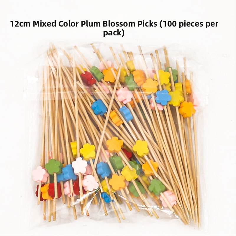 Jednorázové bambusové špáradlá na ovocie, 100 ks, moderný minimalistický štýl, vodou leštené, prémiová kvalita