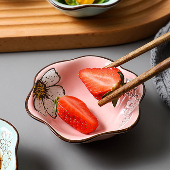 Japanski keramički tanjur za umake i začine, nepravilnog oblika, kineskog stila, s logom, pogodan za dar