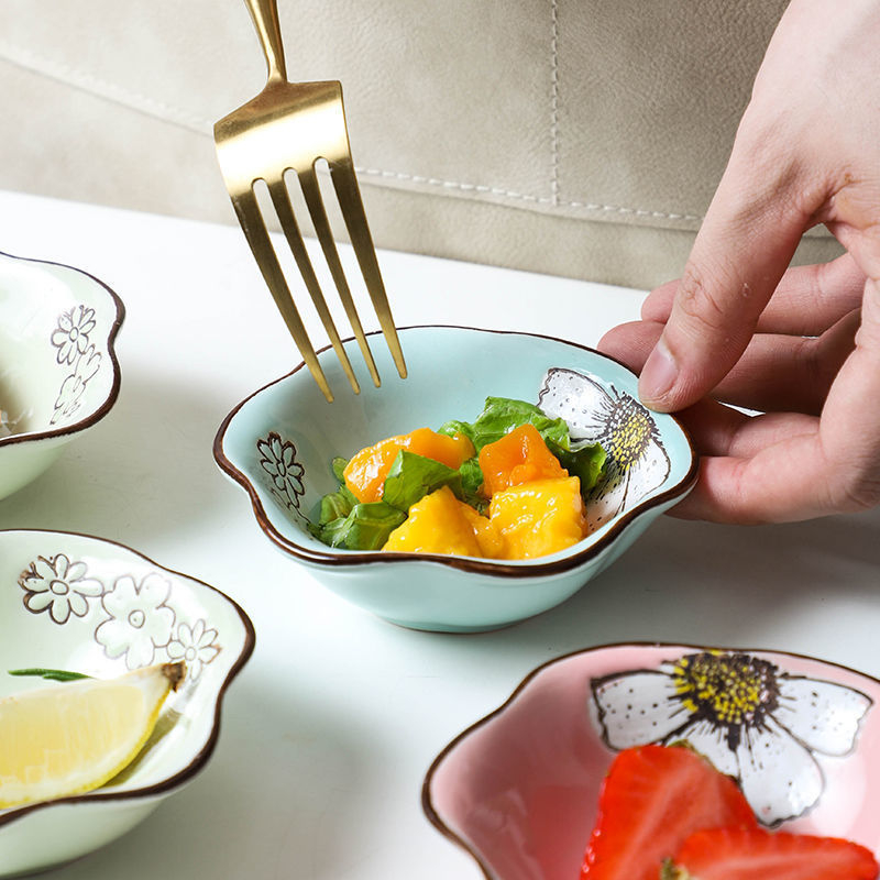 Japanski keramički tanjur za umake i začine, nepravilnog oblika, kineskog stila, s logom, pogodan za dar