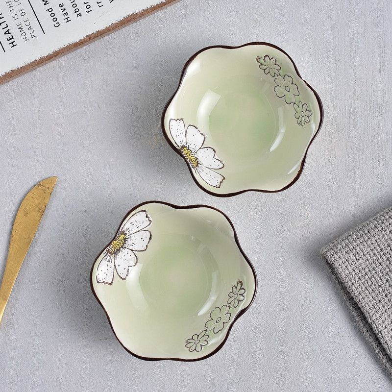 Japanski keramički tanjur za umake i začine, nepravilnog oblika, kineskog stila, s logom, pogodan za dar