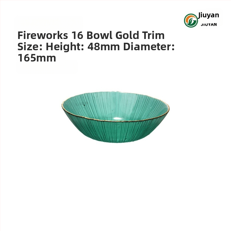 Set de boluri din sticlă Jiuyan, rotund, compatibil cu microundele, motif artificii, sticlă rezistentă la temperaturi