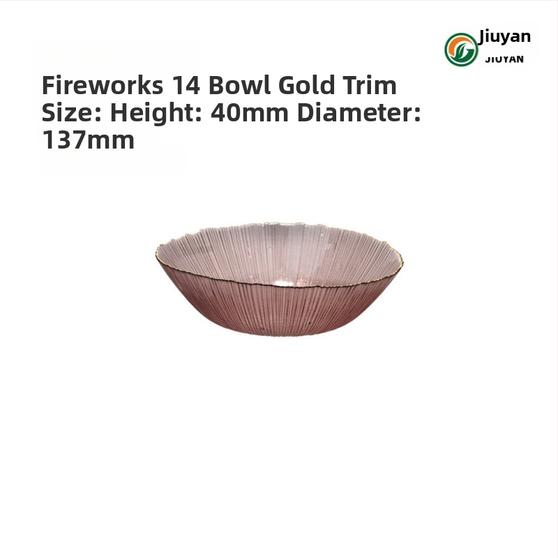 Set de boluri din sticlă Jiuyan, rotund, compatibil cu microundele, motif artificii, sticlă rezistentă la temperaturi