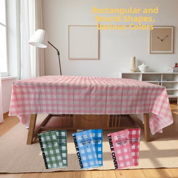 Jednorazová plastová prestieradlo na stôl, obdĺžnikový, kockatý vzor, hrúbka 3 silk, PE/polyetylén