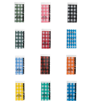 Jednokratna plastična stolna krpa, pravokutni karirani uzorak, debeli, PE/polyetilen, debljina 3 silk