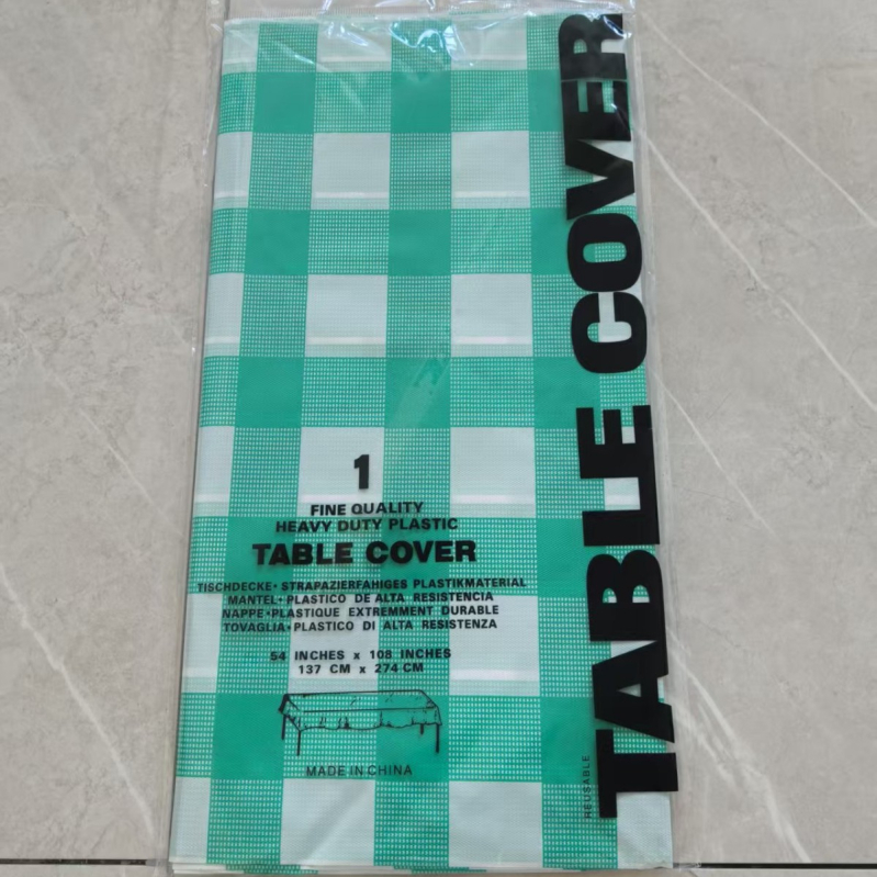 Jednokratna plastična stolna krpa, pravokutni karirani uzorak, debeli, PE/polyetilen, debljina 3 silk