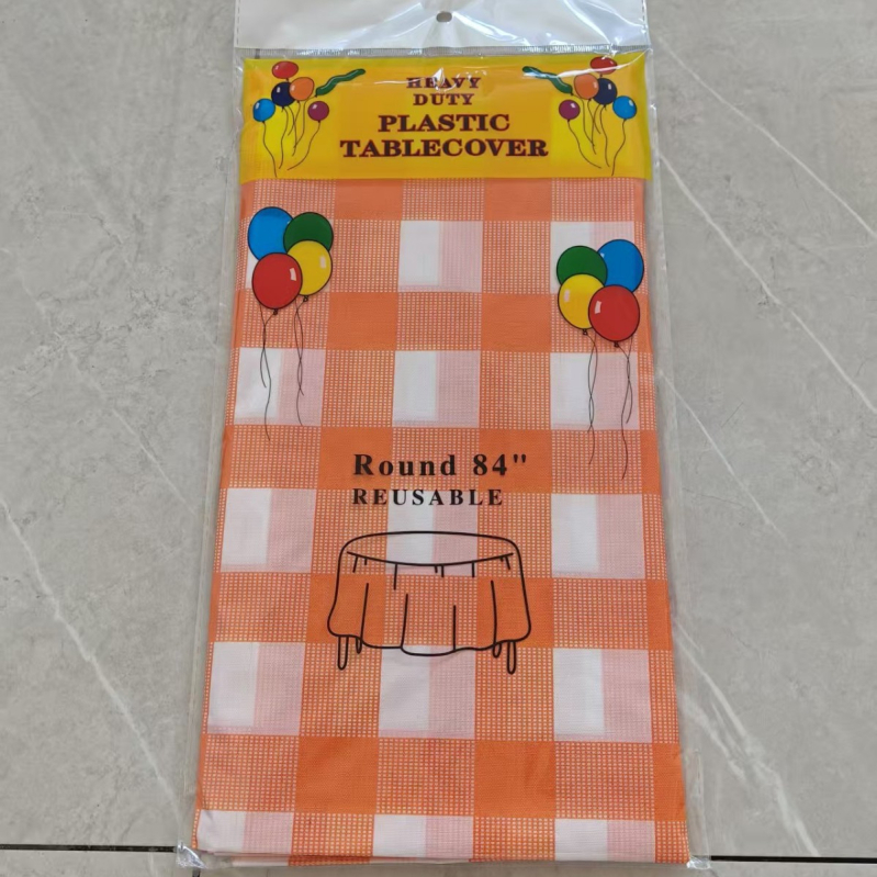 Jednokratna plastična stolna krpa, pravokutni karirani uzorak, debeli, PE/polyetilen, debljina 3 silk