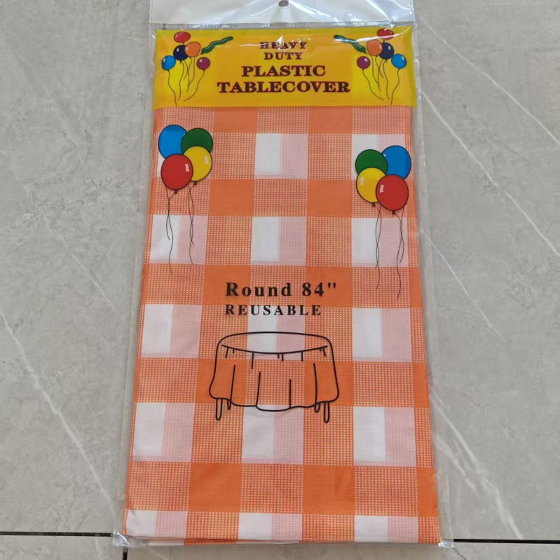 Jednokratna plastična stolna krpa, pravokutni karirani uzorak, debeli, PE/polyetilen, debljina 3 silk