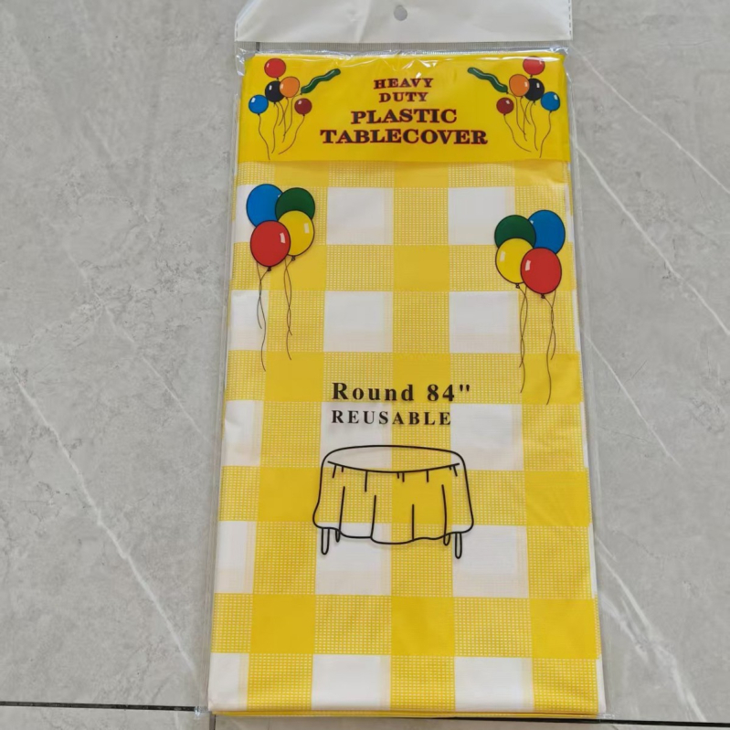 Jednokratna plastična stolna krpa, pravokutni karirani uzorak, debeli, PE/polyetilen, debljina 3 silk