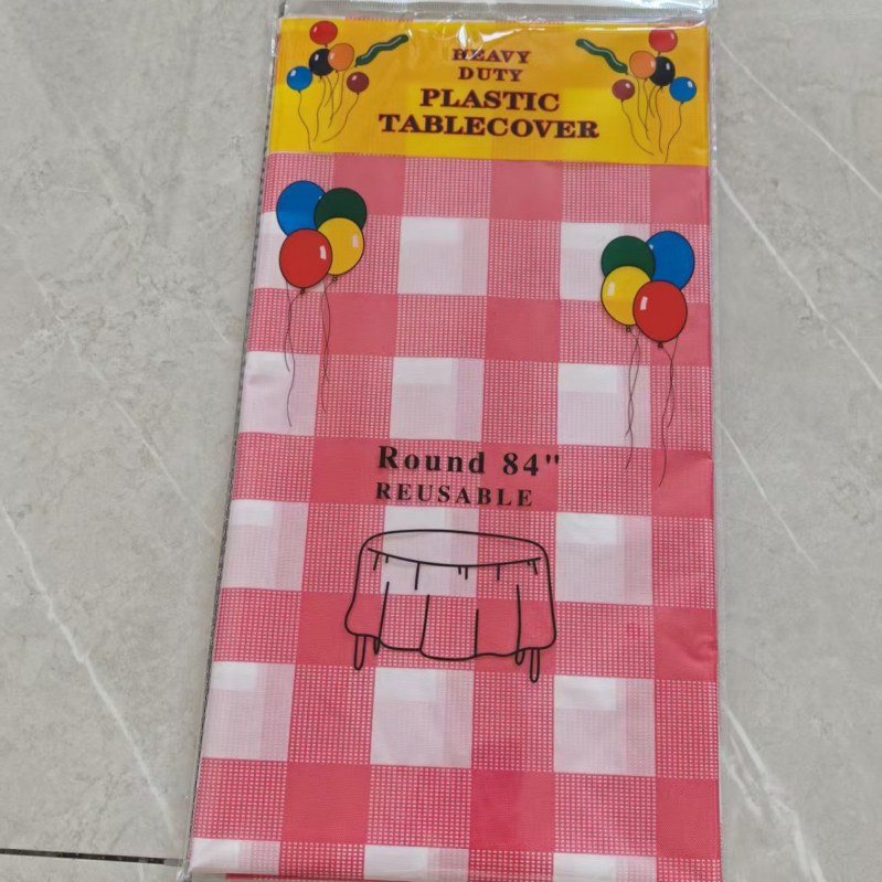 Jednokratna plastična stolna krpa, pravokutni karirani uzorak, debeli, PE/polyetilen, debljina 3 silk