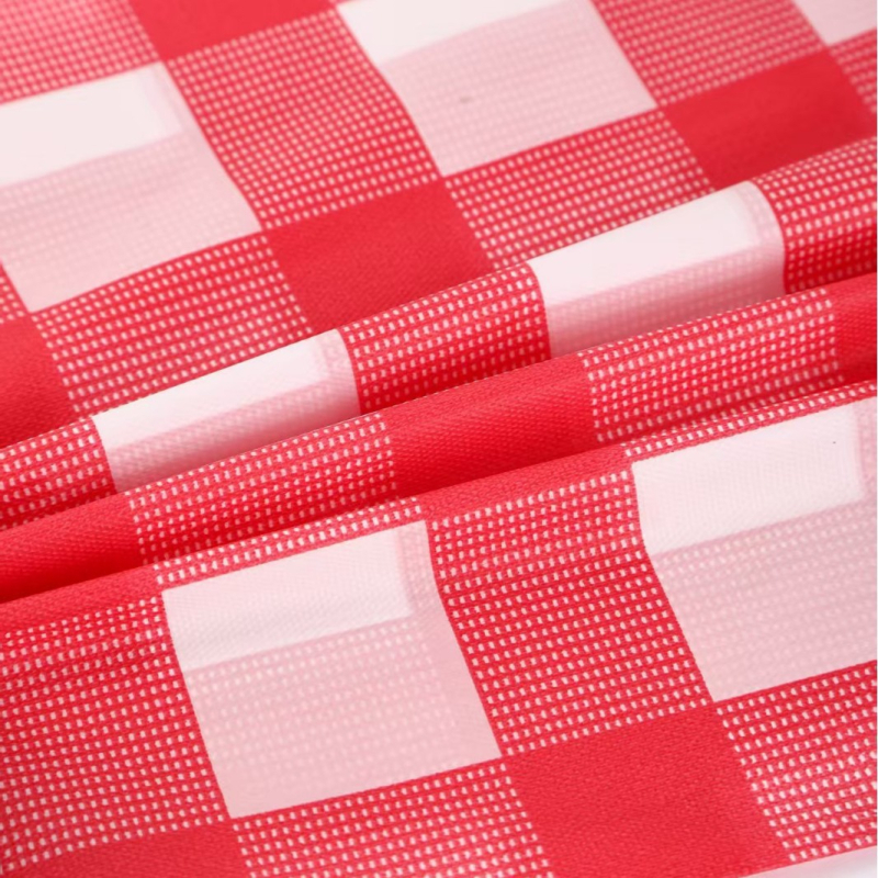 Jednokratna plastična stolna krpa, pravokutni karirani uzorak, debeli, PE/polyetilen, debljina 3 silk