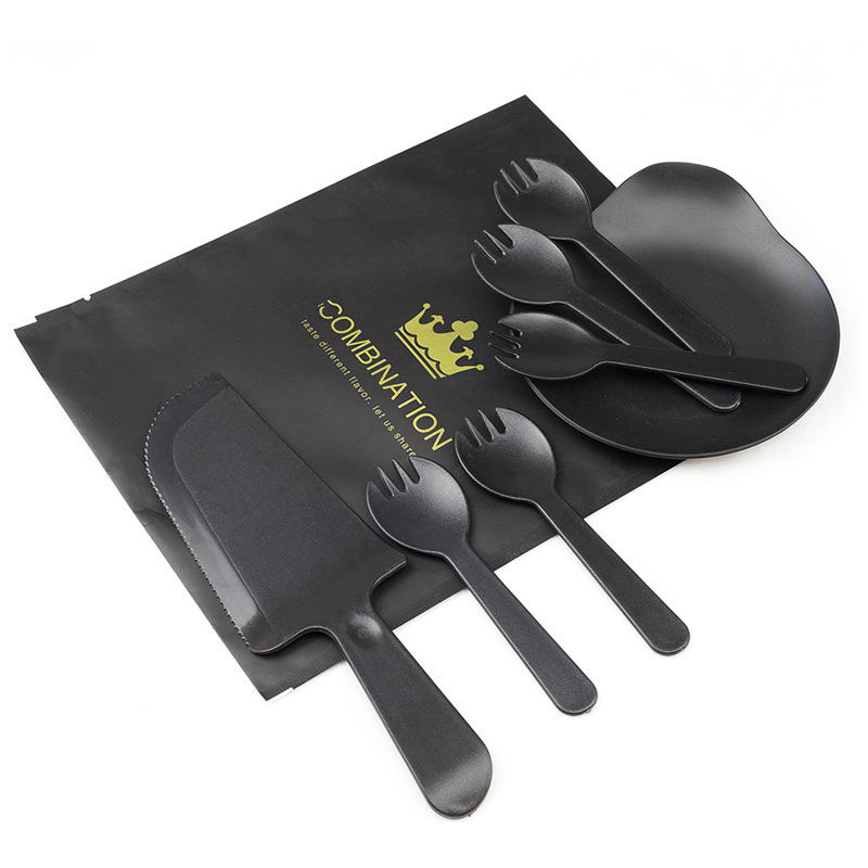 Set tanjira za tortu, jednokratna plastična posuđa s dizajnom kapljica vode, ispis logotipa, mogućnost prilagodbe, pakiranje 100 komada