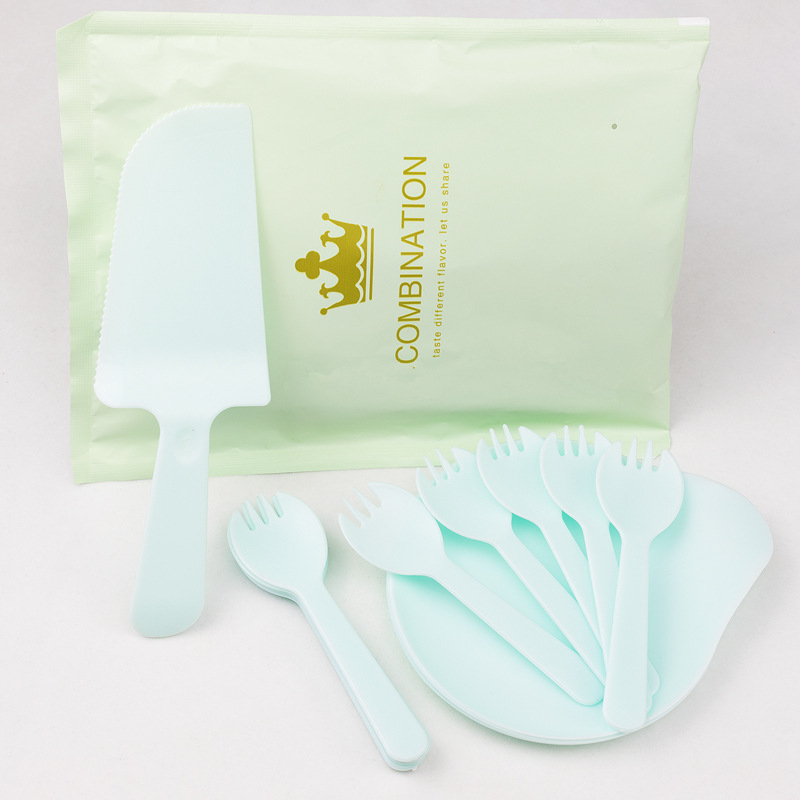 Set tanjira za tortu, jednokratna plastična posuđa s dizajnom kapljica vode, ispis logotipa, mogućnost prilagodbe, pakiranje 100 komada