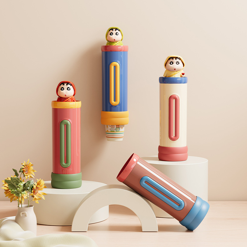 Suport montat pe perete pentru pahare de unică folosință, din plastic, stil proaspăt și drăguț, greutate 250 g, fără găuri