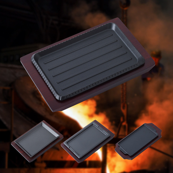 Viewpoint négyszögletes vas grillsütő tál – Koreai stílusú grillsütő serpenyő, elektroforézissel kezelt felület, összecsukható dizájn