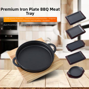 Viewpoint négyszögletes vas grillsütő tál – Koreai stílusú grillsütő serpenyő, elektroforézissel kezelt felület, összecsukható dizájn
