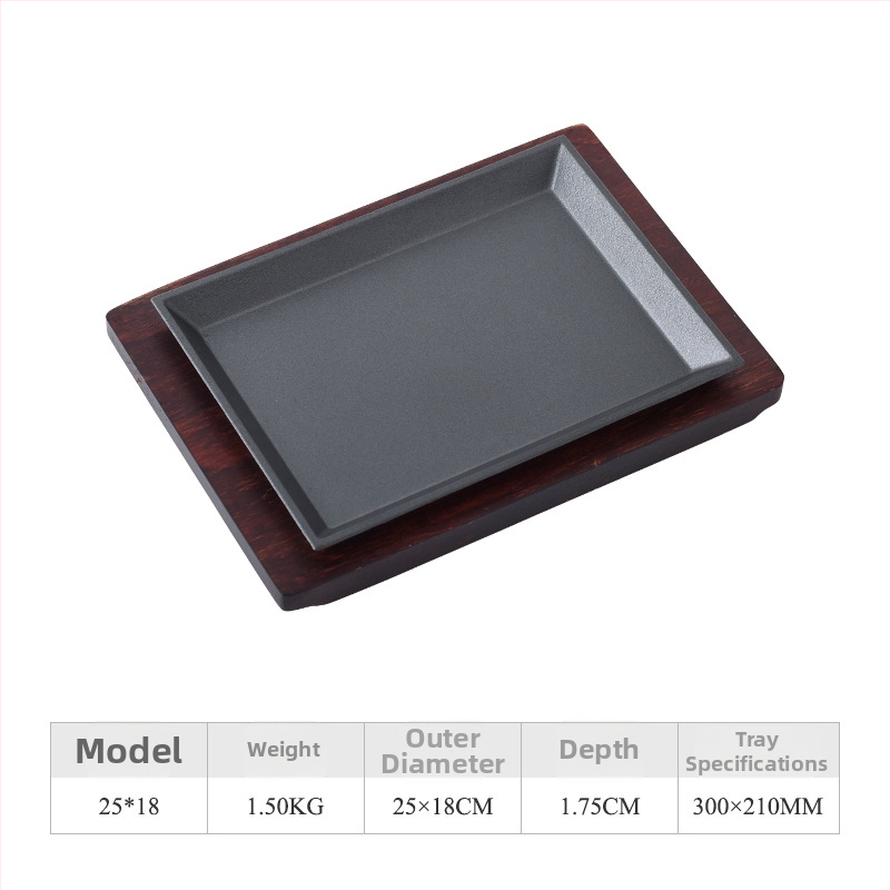 Viewpoint négyszögletes vas grillsütő tál – Koreai stílusú grillsütő serpenyő, elektroforézissel kezelt felület, összecsukható dizájn