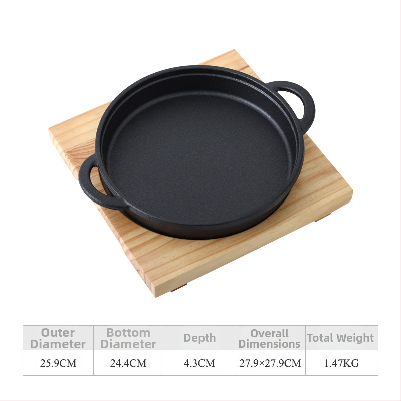 Viewpoint négyszögletes vas grillsütő tál – Koreai stílusú grillsütő serpenyő, elektroforézissel kezelt felület, összecsukható dizájn