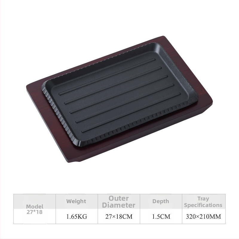 Viewpoint négyszögletes vas grillsütő tál – Koreai stílusú grillsütő serpenyő, elektroforézissel kezelt felület, összecsukható dizájn