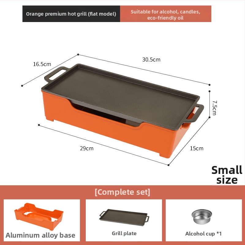Barbecue ohrievač na udržiavanie tepla, hliníkový štvorcový tvar, antiadhézny povrch, hmotnosť 1,2 kg