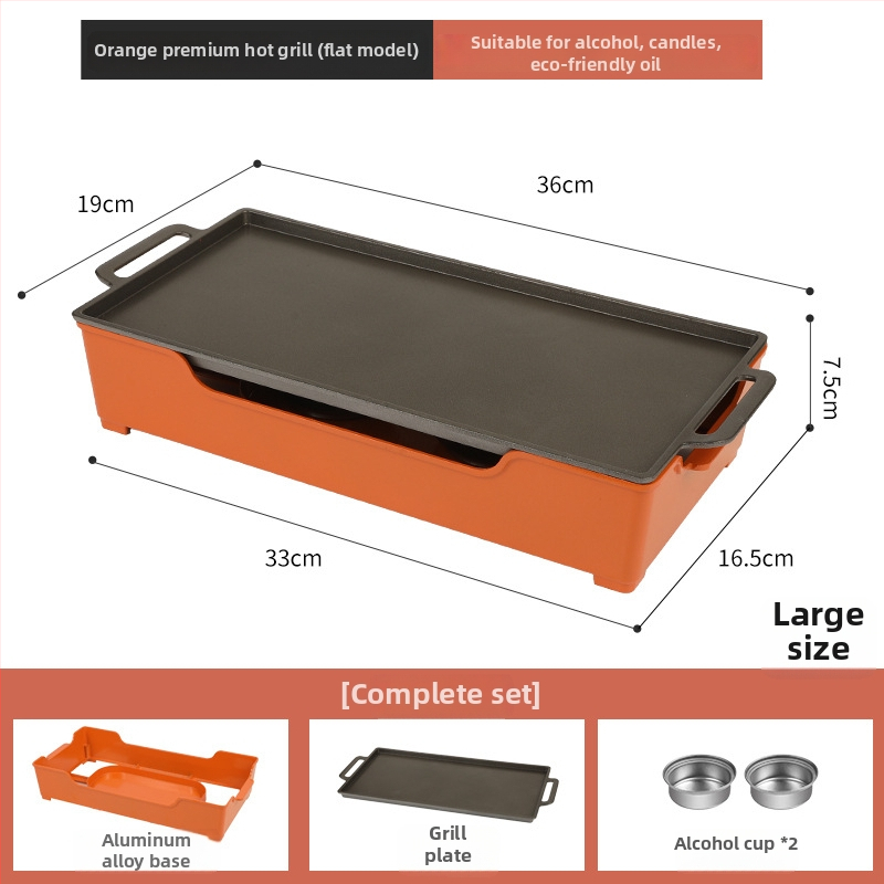 Barbecue ohrievač na udržiavanie tepla, hliníkový štvorcový tvar, antiadhézny povrch, hmotnosť 1,2 kg