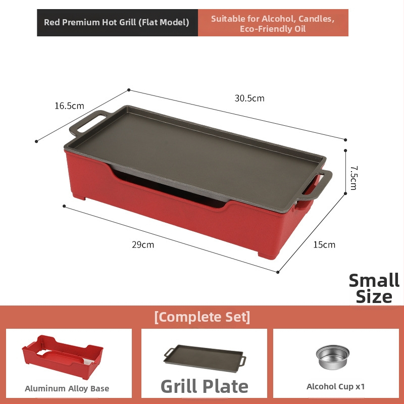 Barbecue ohrievač na udržiavanie tepla, hliníkový štvorcový tvar, antiadhézny povrch, hmotnosť 1,2 kg
