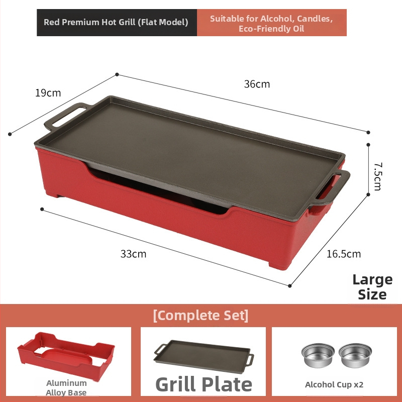Barbecue ohrievač na udržiavanie tepla, hliníkový štvorcový tvar, antiadhézny povrch, hmotnosť 1,2 kg