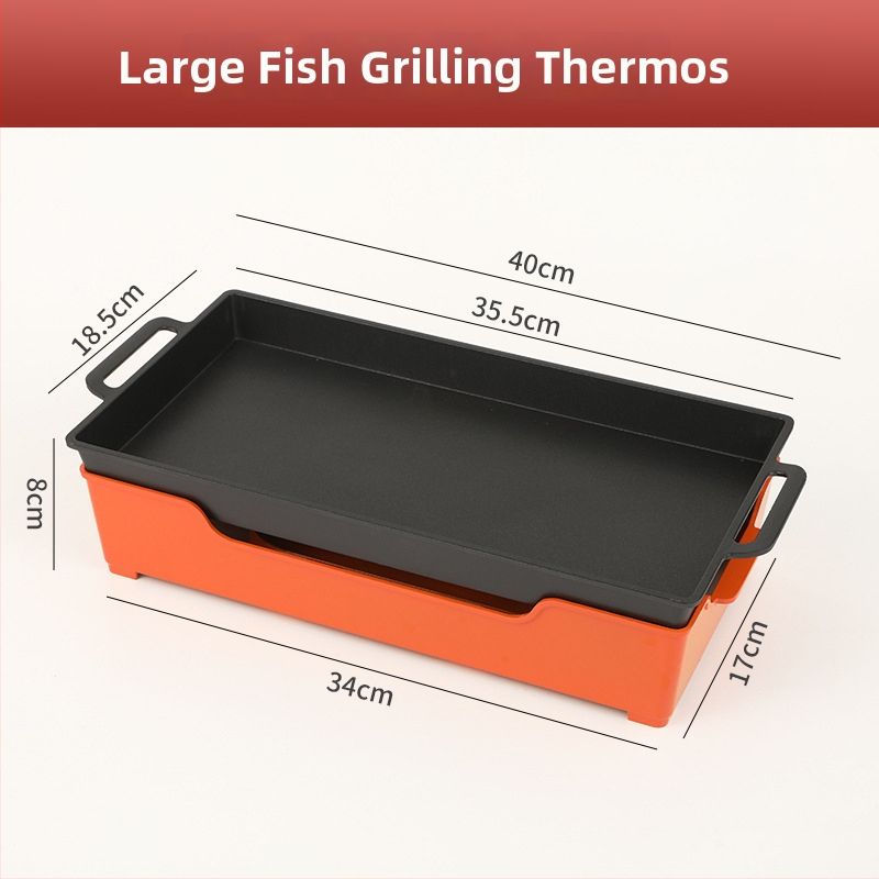 Barbecue ohrievač na udržiavanie tepla, hliníkový štvorcový tvar, antiadhézny povrch, hmotnosť 1,2 kg