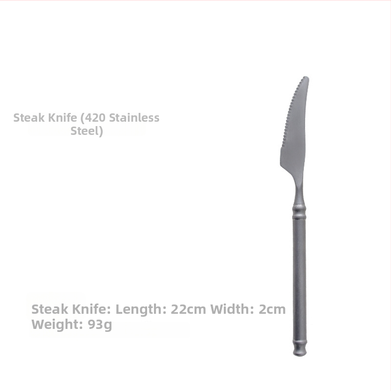 Sada príborov – 304 nerezová oceľ, leštenie do zrkadla, ľahká luxusná retro nordická téma, obsahuje nô, vidličku a lyžicu, balené v priehľadnom vrecku