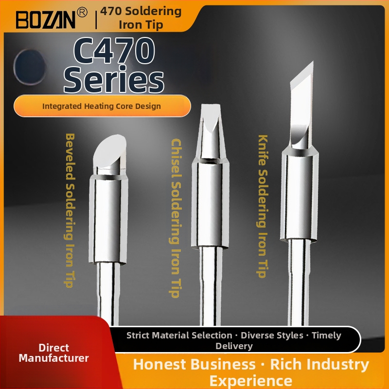 Bozan C470 spájkovacia špička s kopovitou hlavou, integrované vyhrievacie jadro, veľký spájací bod, 500W
