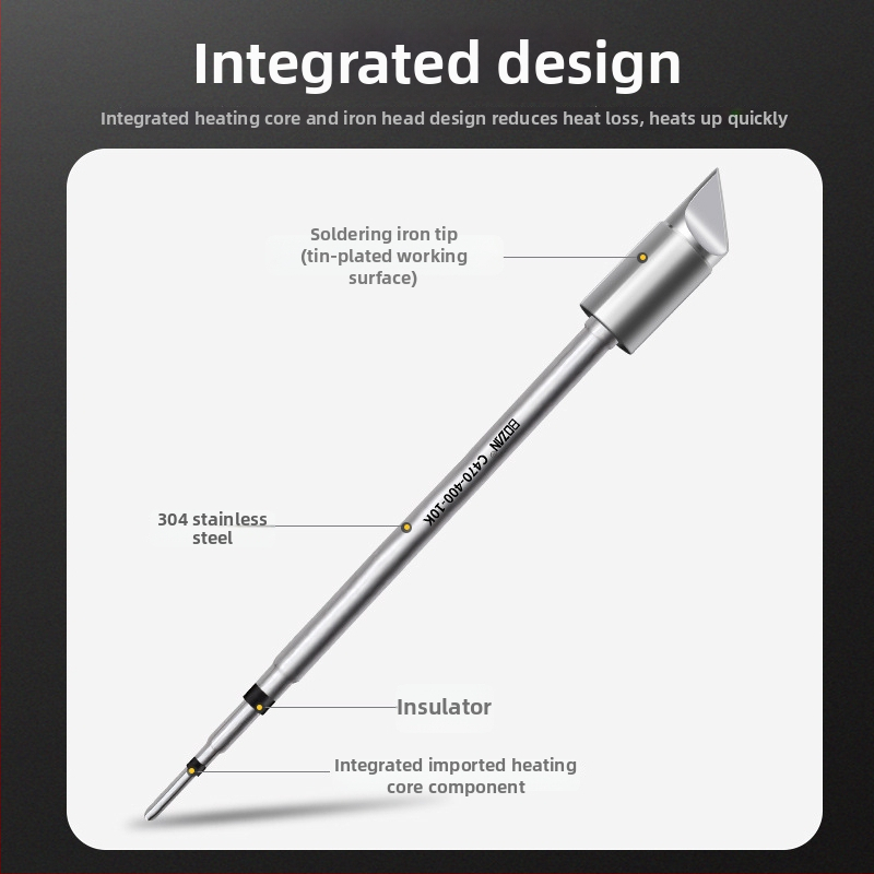 Bozan C470 spájkovacia špička s kopovitou hlavou, integrované vyhrievacie jadro, veľký spájací bod, 500W