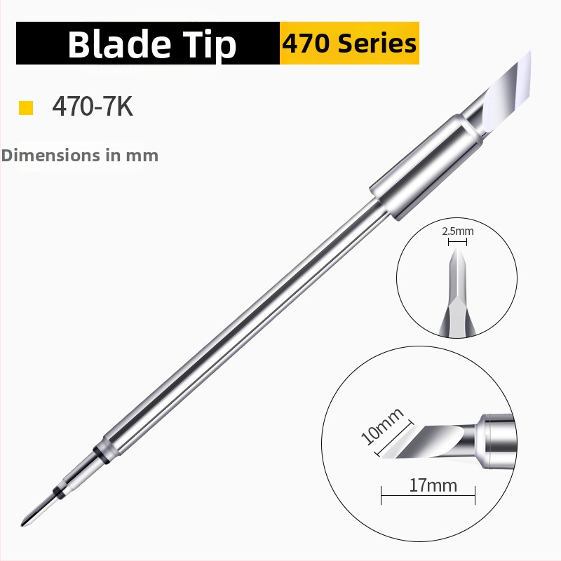 Bozan C470 spájkovacia špička s kopovitou hlavou, integrované vyhrievacie jadro, veľký spájací bod, 500W