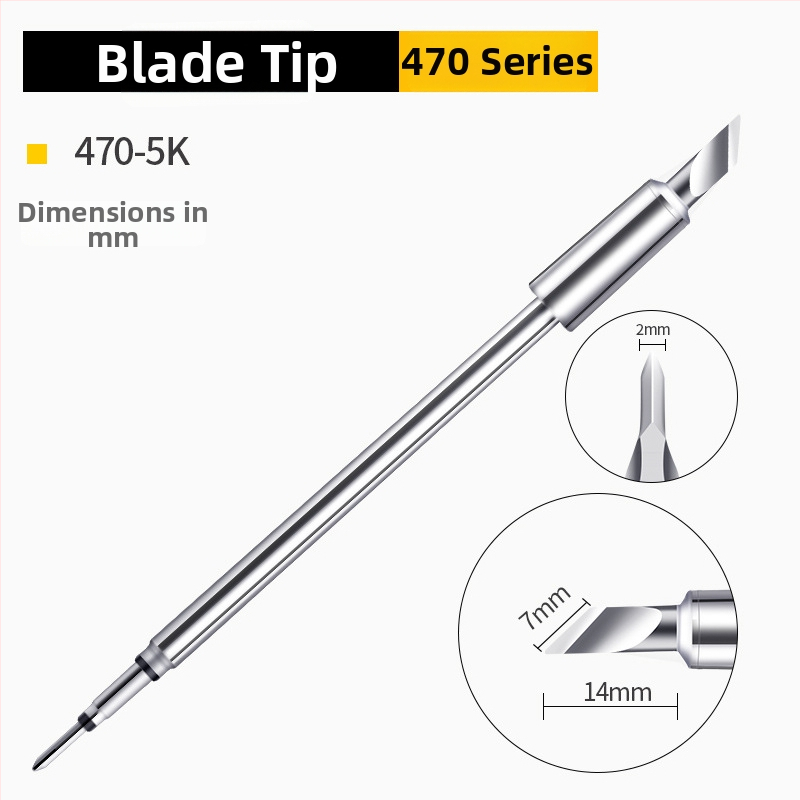 Bozan C470 spájkovacia špička s kopovitou hlavou, integrované vyhrievacie jadro, veľký spájací bod, 500W