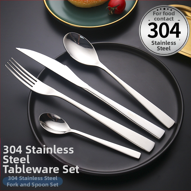 Sada nožov, vidličiek a lyžíc na steak z 304 nerezovej ocele s leštenou povrchovou úpravou, moderný štýl