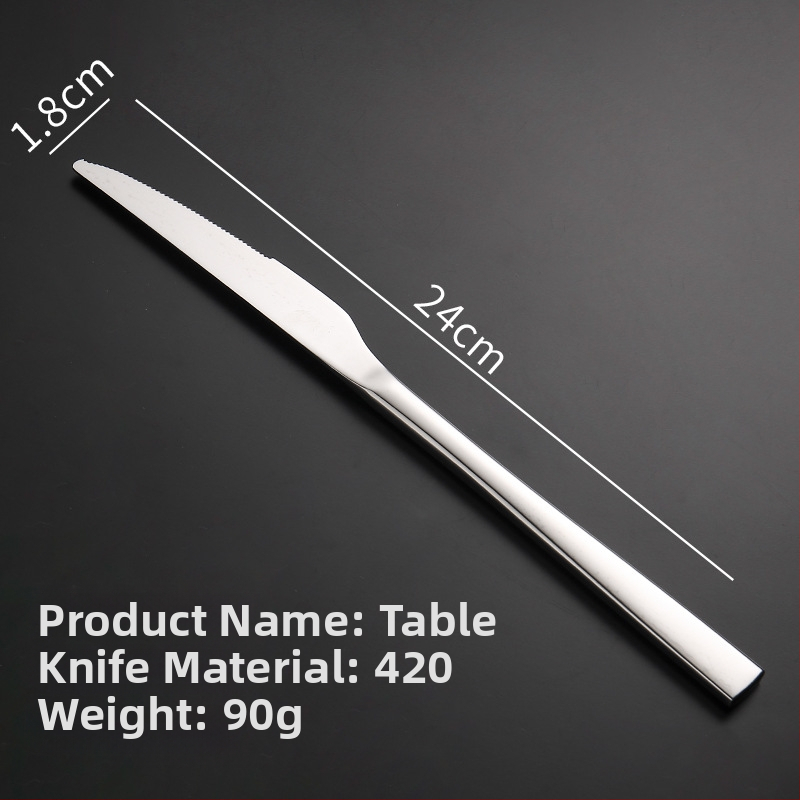 Sada nožov, vidličiek a lyžíc na steak z 304 nerezovej ocele s leštenou povrchovou úpravou, moderný štýl