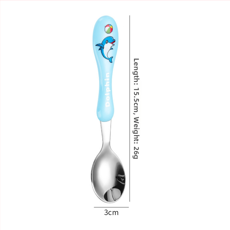 Detská súprava príborov (nôž, vidlička, lyžica) z 304 nerezovej ocele, zrkadlový lesk, karikatúrny vzor